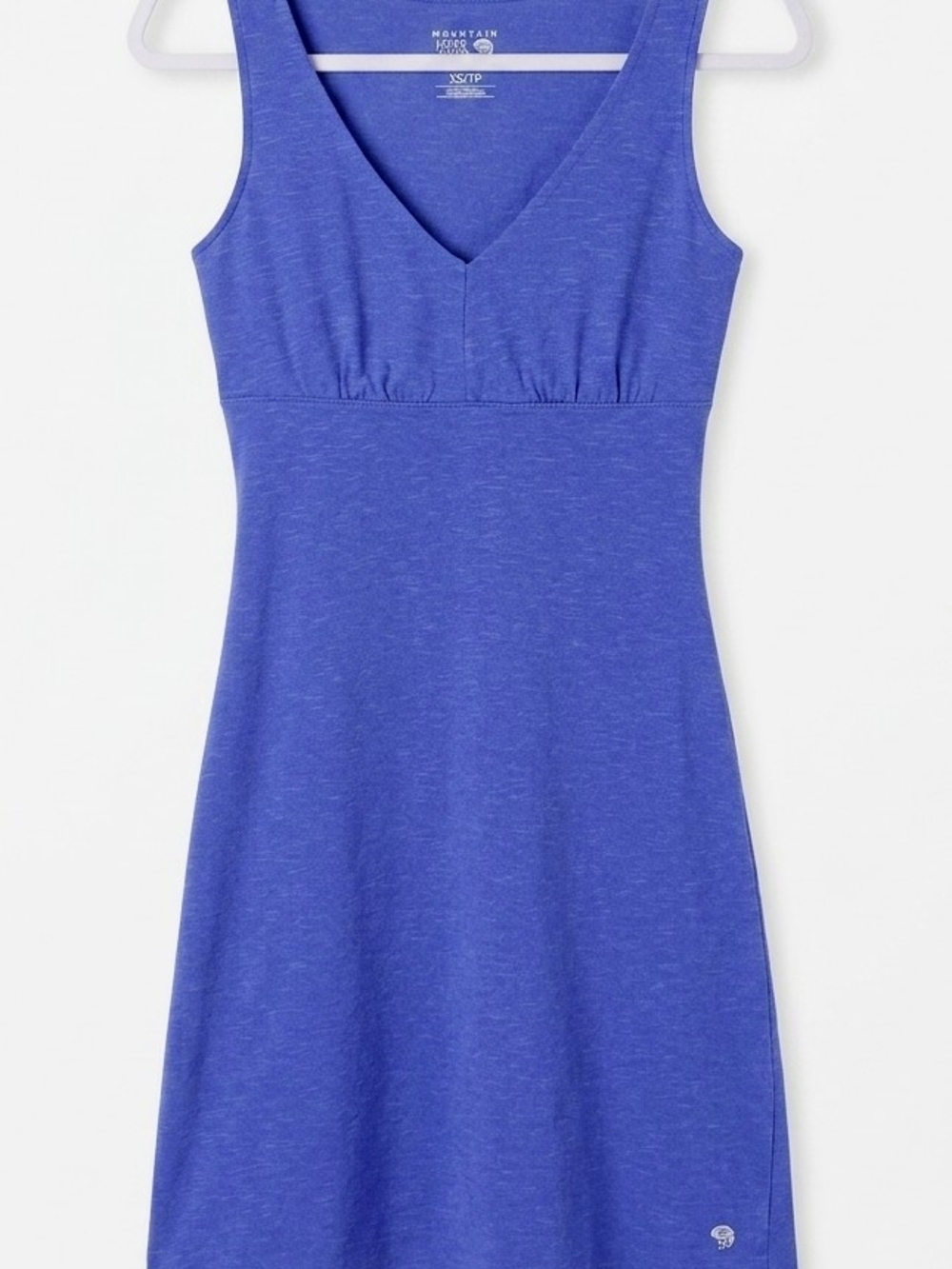 Mountain Hardwear Periwinkle Blue Heathered Empire Waist V-Neck Hiking Travel Dr